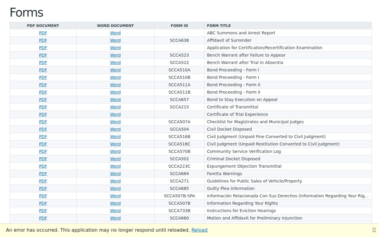 Oconee County bench warrant records reference showing South Carolina’s blank bench-warrant and bond forms
