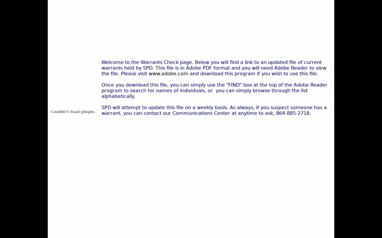 Oconee County active warrant records reference showing Seneca Police’s official PDF instructions