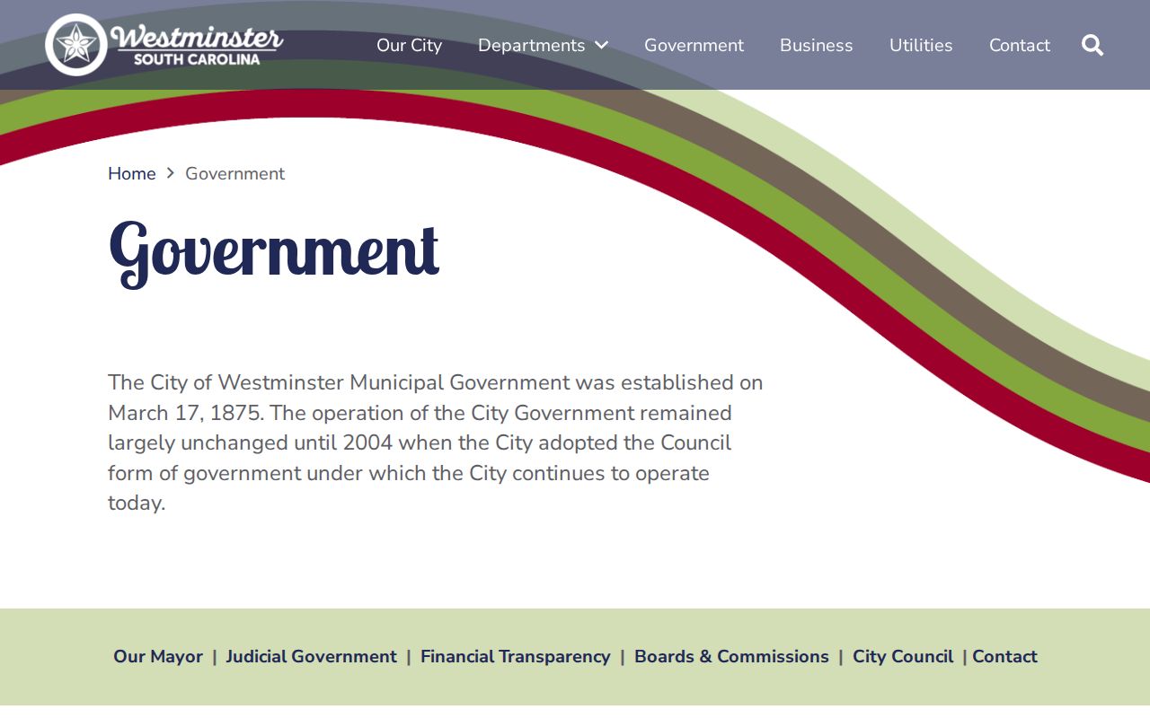 Westminster city information showing the municipal court arrangement
